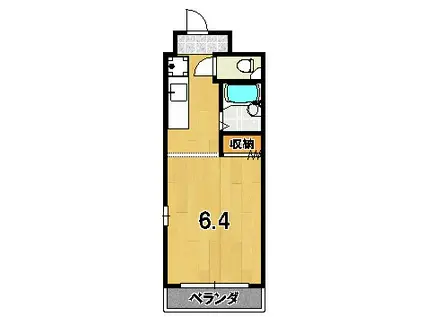 葵ハイツ(ワンルーム/2階)の間取り写真