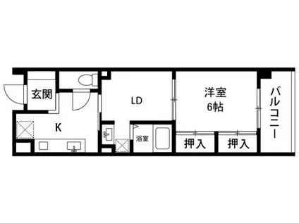 プレンディ相模原清新(1LDK/1階)の間取り写真