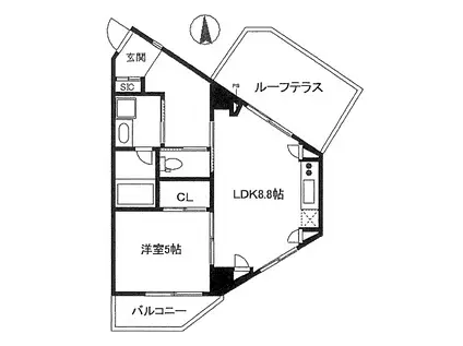 FRIENDS APARTMENT(1LDK/3階)の間取り写真