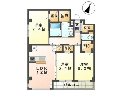 イーストウィステリアワン(3LDK/2階)の間取り写真