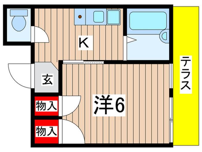 エスペランサ黒砂(1K/1階)の間取り写真