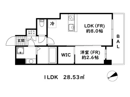 セレニテ兵庫エクラ(1LDK/4階)の間取り写真