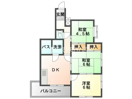 サンセットビレッジ(3DK/3階)の間取り写真