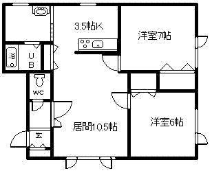 メゾン・アントゥワル(2LDK/2階)の間取り写真