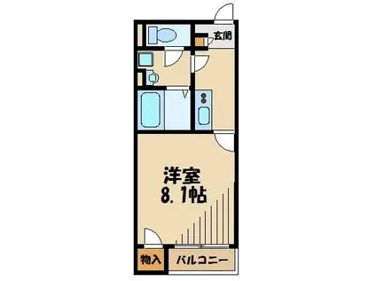 レオネクストレインボー上竹(1K/2階)の間取り写真