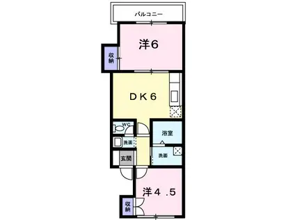 ピア21(2DK/1階)の間取り写真