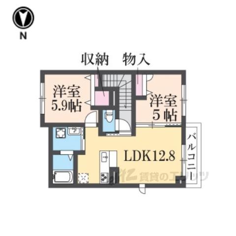 マウントビューいけした(2LDK/2階)の間取り写真