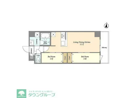 アルファコート梅島(2LDK/4階)の間取り写真