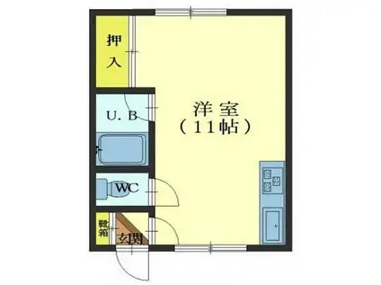 ハーバーライフミナト(ワンルーム/1階)の間取り写真