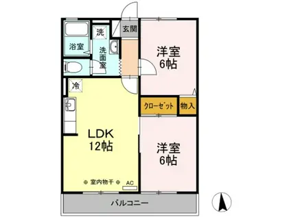 サンジュネスゆう(2LDK/1階)の間取り写真