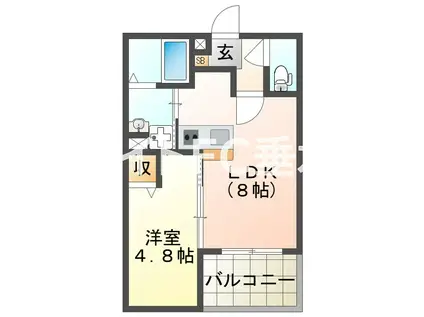 メゾン・ソレイユ(1LDK/3階)の間取り写真