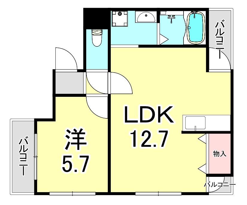 ハイム北夙川II(1LDK/1階)の間取り写真