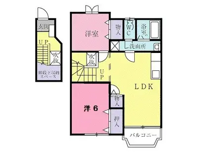 ロジュマンNODAA(2LDK/2階)の間取り写真