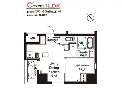 WEAVE BASE -ASUKAYAMA PARK 飛鳥山公園(1LDK/4階)の間取り写真