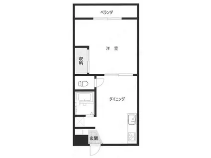 河野ハイムNO.6(1DK/3階)の間取り写真