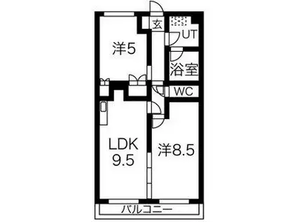 マロニエヴェール(2LDK/2階)の間取り写真