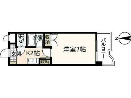 ジュネス山城(1K/6階)の間取り写真