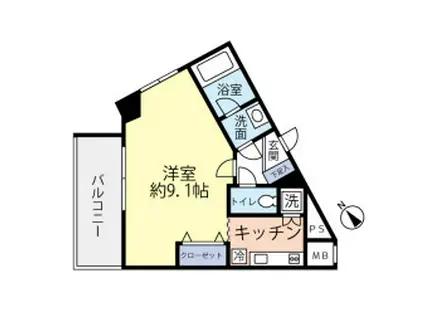 レベント高円寺(ワンルーム/2階)の間取り写真