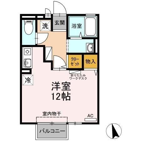 サンセリエ昭和(ワンルーム/1階)の間取り写真