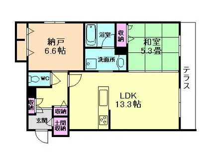 GRACIEUX下新庄(1SLDK/1階)の間取り写真