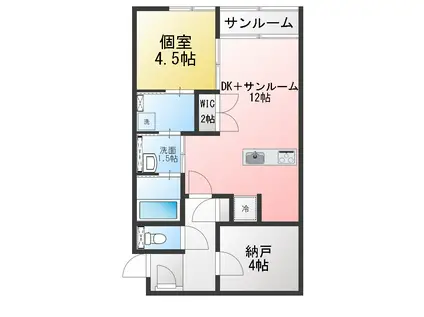 ル・メゾン川崎(2LDK/1階)の間取り写真