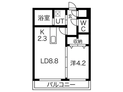 グランドライン(1LDK/2階)の間取り写真
