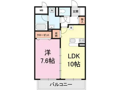 サニーコート(1LDK/1階)の間取り写真