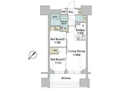 BRILLIA IST 墨田曳舟(2LDK/8階)の間取り写真