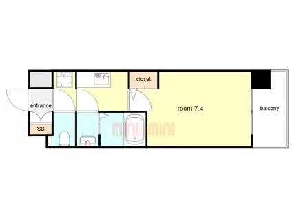 大阪ウエストレジデンスII(1K/5階)の間取り写真