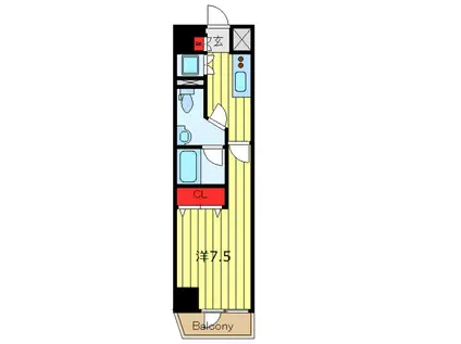 ラフィスタ東日暮里(1K/7階)の間取り写真