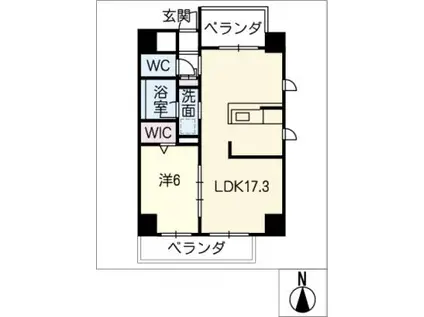 LAULEA一宮駅前(1LDK/6階)の間取り写真