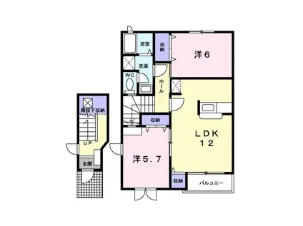 ソレアード(2LDK/2階)の間取り写真