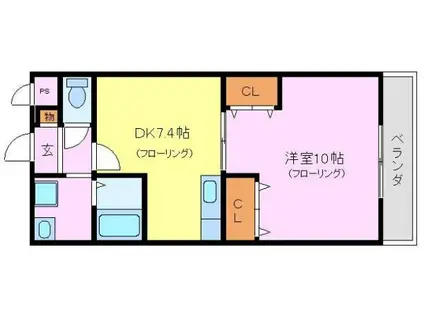 アズール羽衣(1DK/3階)の間取り写真