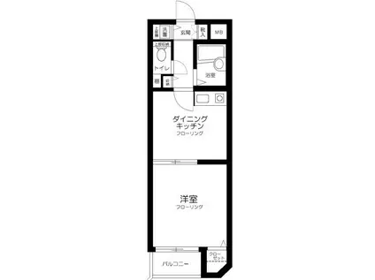 菱和パレス代々木公園(1DK/4階)の間取り写真