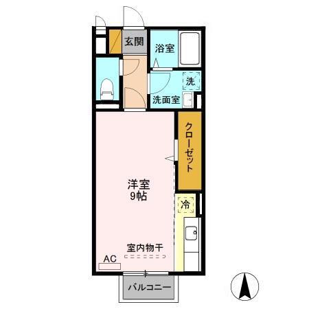 ベリーズ(ワンルーム/1階)の間取り写真