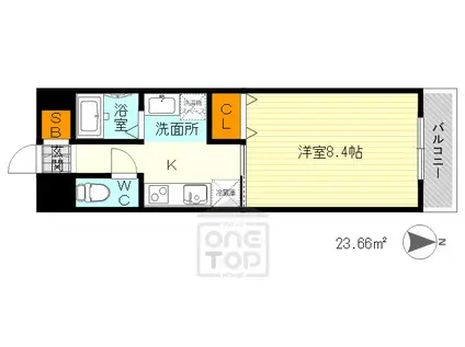 ROYAL QUEEN´S PARK江坂(1K/6階)の間取り写真