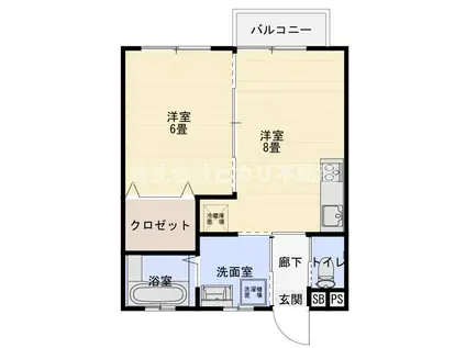 ABIETE(1LDK/2階)の間取り写真