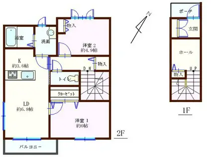 ステップV(2LDK/2階)の間取り写真