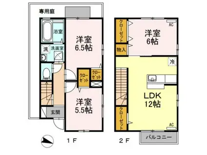 エル・グランドゥール・シャタン(3LDK/1階)の間取り写真