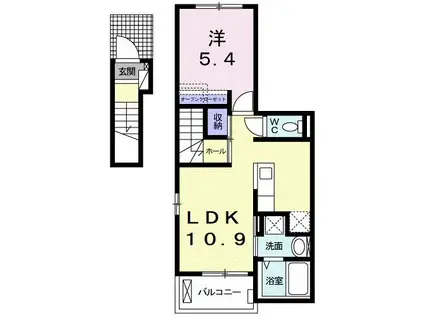 FOR DEAR 高須(1LDK/2階)の間取り写真