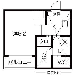 レクセルズ(1K/2階)の間取り写真
