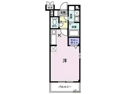 エテルノ・リヴィエール(1K/5階)の間取り写真