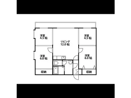 クイーンパレス宮の森(4LDK/2階)の間取り写真