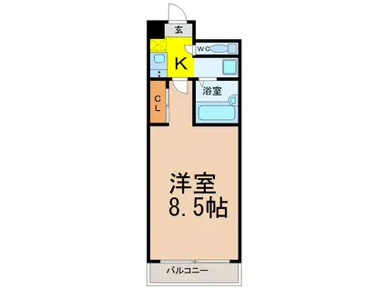 プロビデンス新瑞橋(1K/6階)の間取り写真