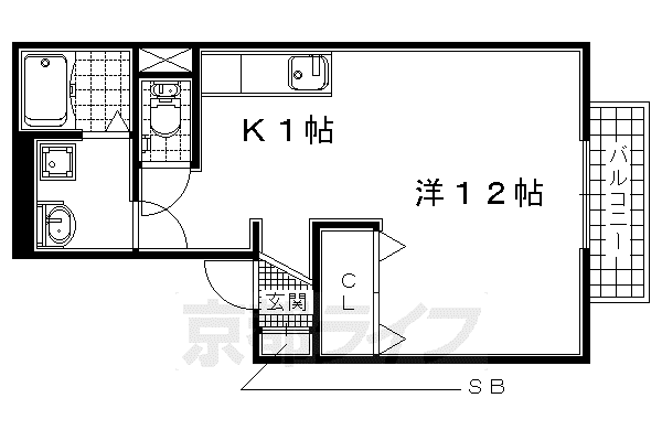 アルシオネ(ワンルーム/1階)の間取り写真