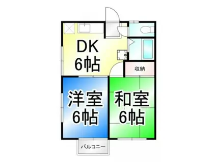 トレイン北堀(2DK/2階)の間取り写真