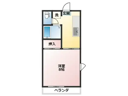 フレグランスYMO(1K/1階)の間取り写真