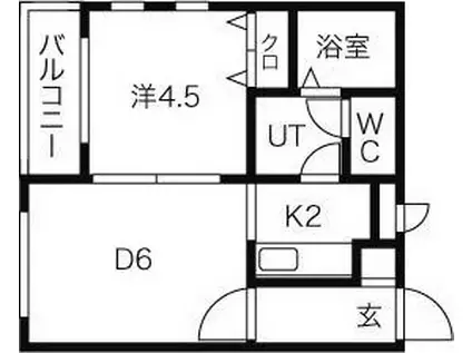 アレックス文京台(1LDK/1階)の間取り写真