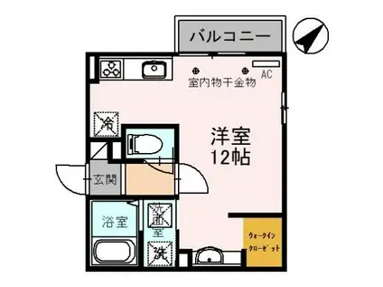 ＪＲ氷見線 越中中川駅 徒歩9分 2階建 築4年(ワンルーム/2階)の間取り写真