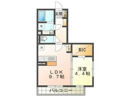 タウンコートI(1LDK/2階)の間取り写真